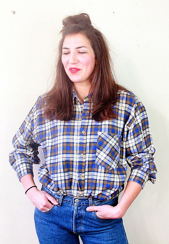 1001N Flannel Blouse - Oversized