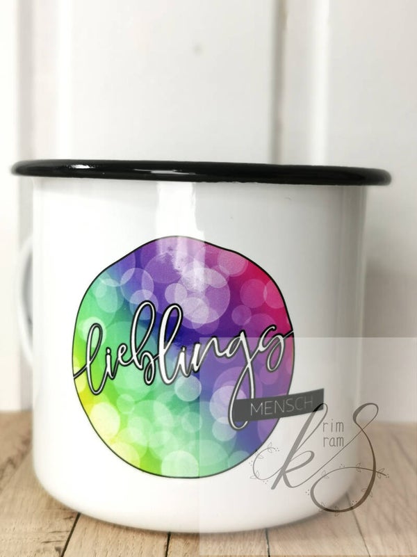Emaille Tasse groß