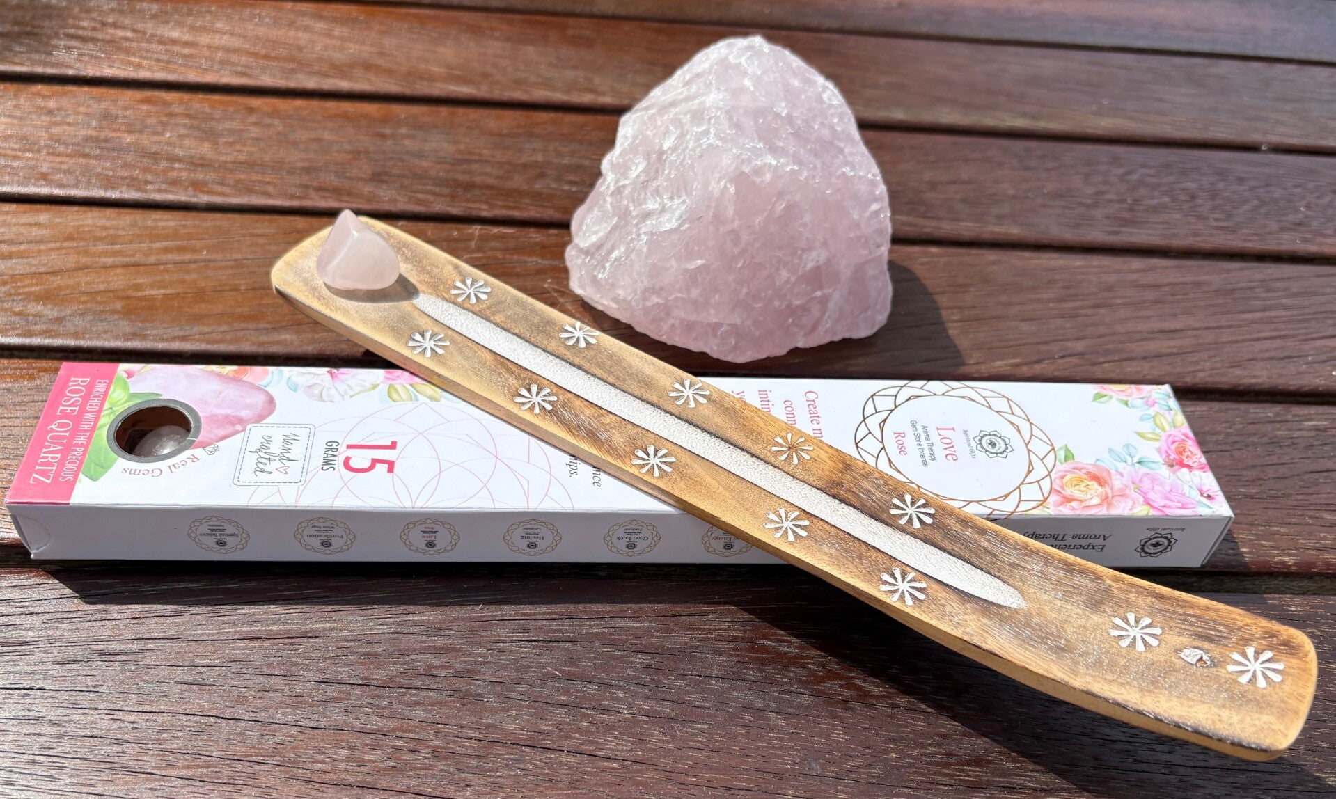 Edelsteen wierook Roze quartz