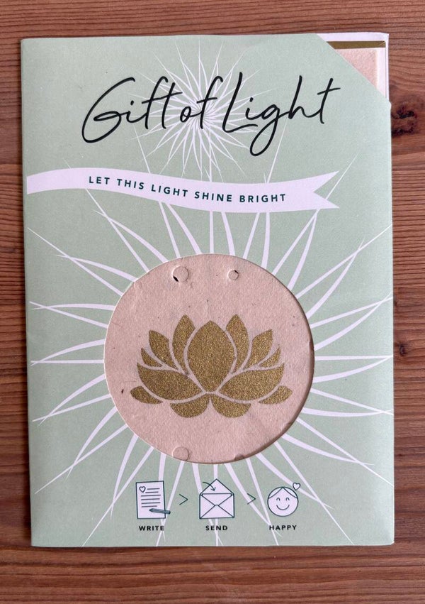 Gift of light “Lotus” sfeerlichtje in de vorm van een kaart.