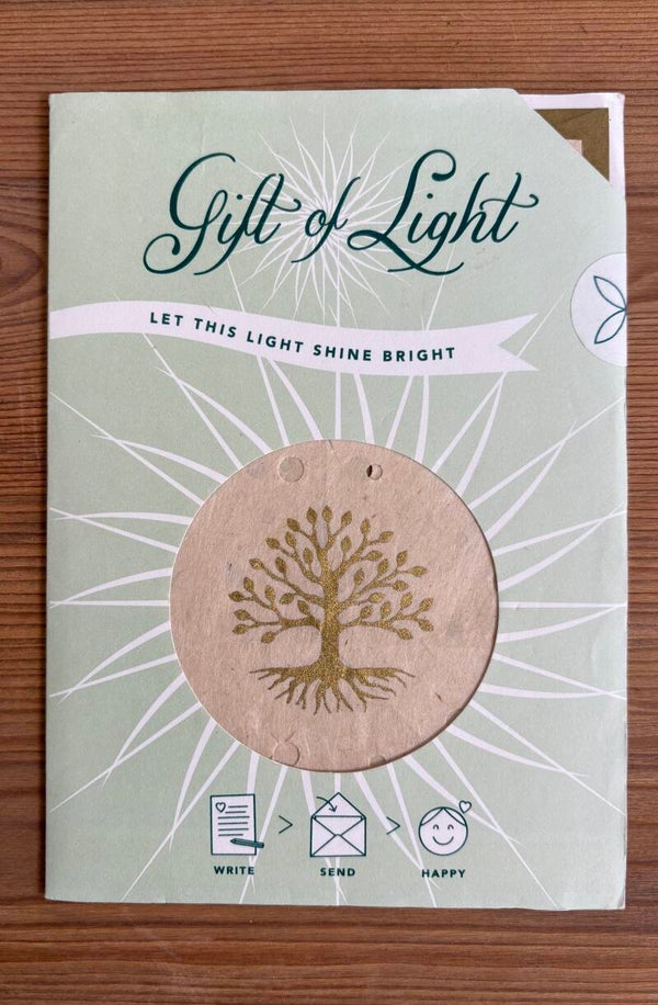 Gift of light “Levensboom” sfeerlichtje in de vorm van een kaart