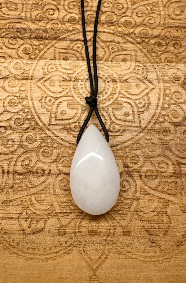 “Witte Jade” druppel hanger