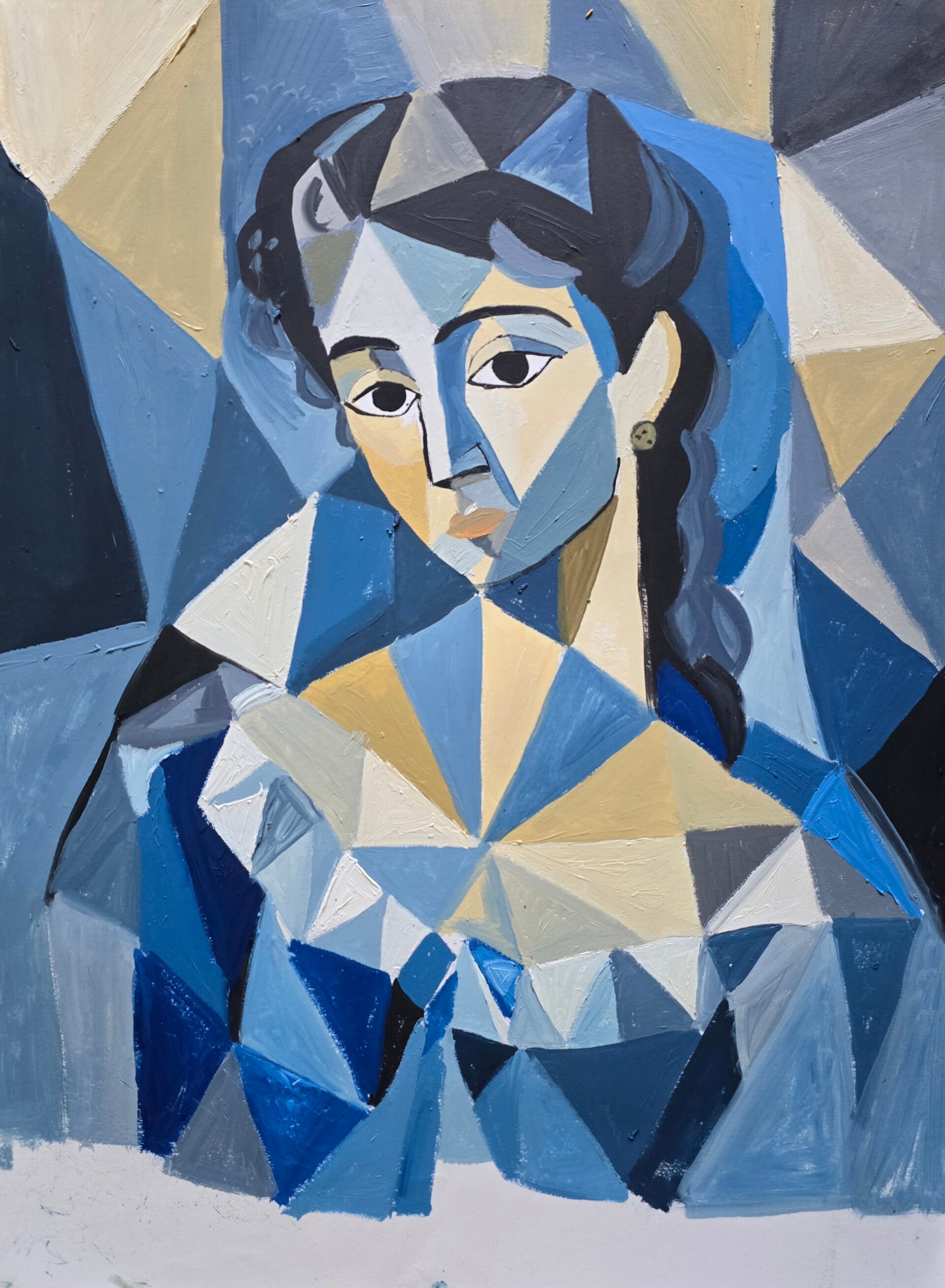 woman in blue dress