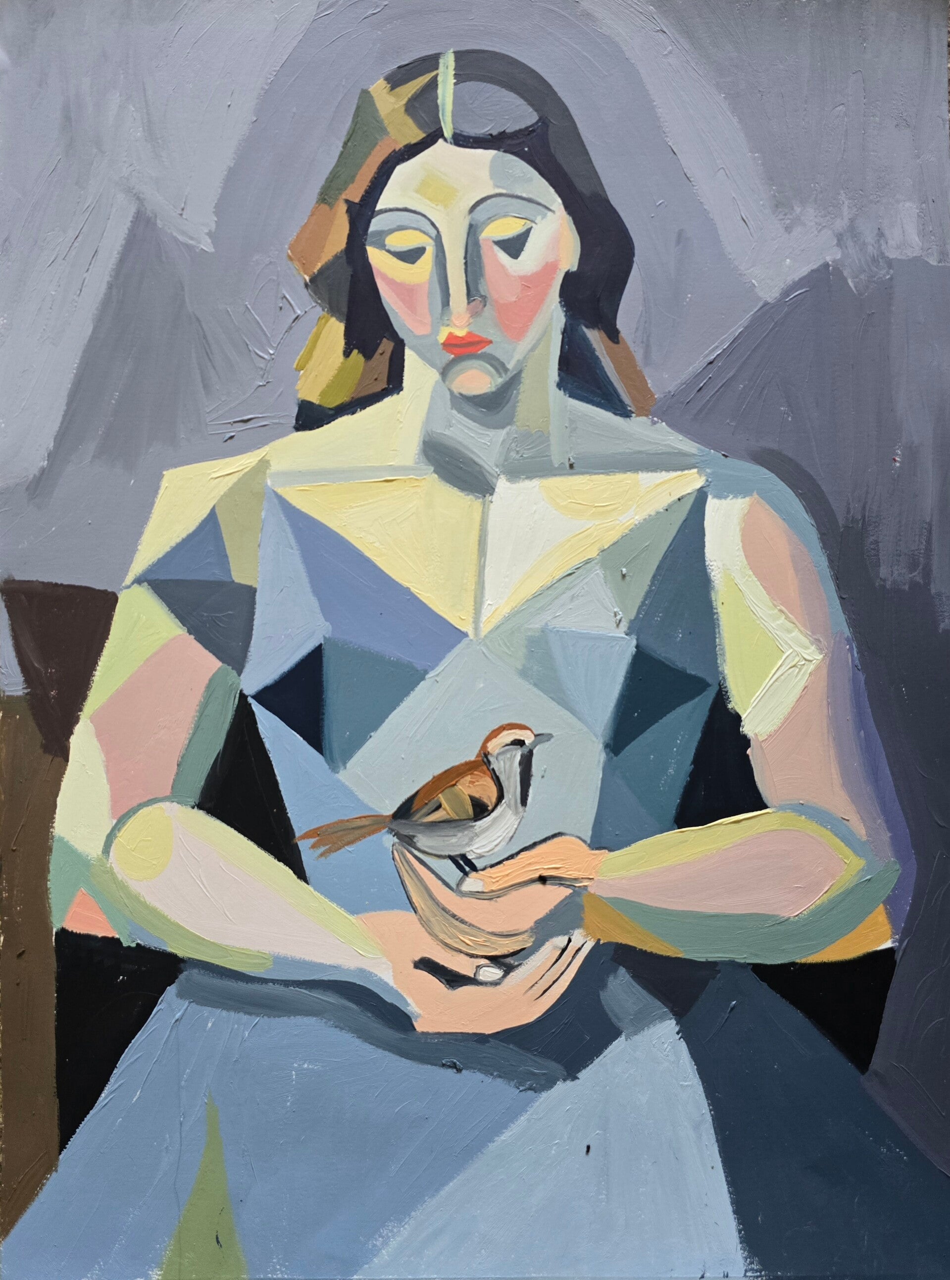 woman holding a wren