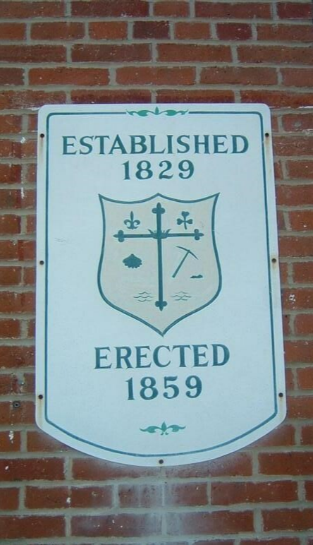 Established 1829 sign on Church
