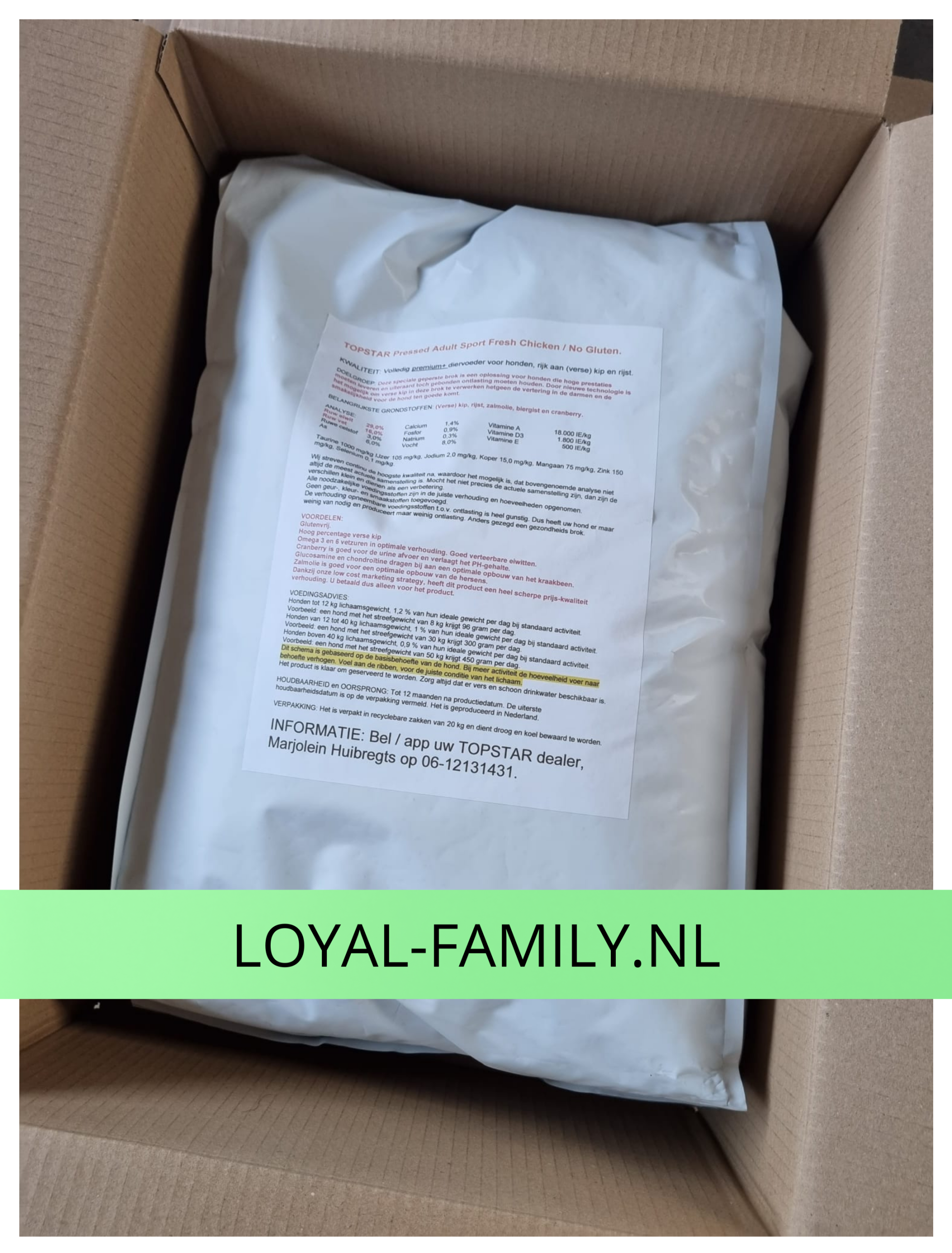 TOPSTAR geperste brokken Sport Fresh Chicken Glutenvrij Adult 20KG