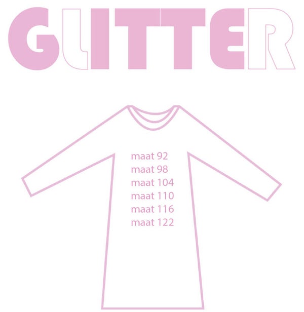 kleedje lange mouw recht model kleinste maten