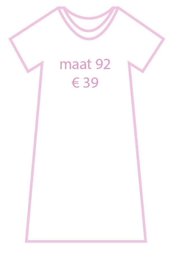 kleedje recht model korte mouw, maat 92