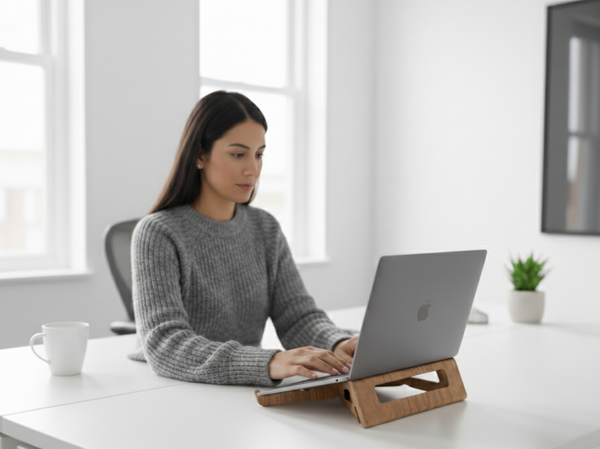 Houten Laptop en Tablet Standaard | Ergonomisch