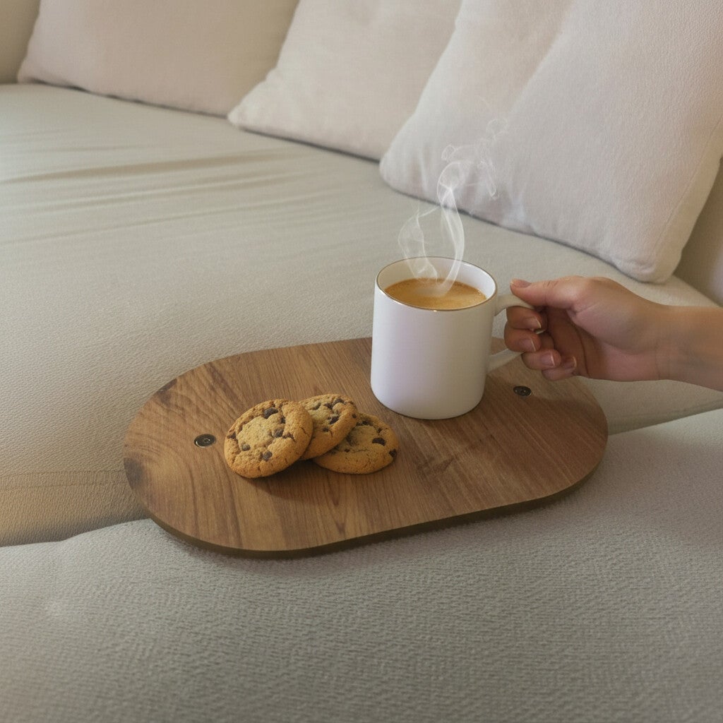 Houten Banktafeltje Ovaal | Banklade & Sofa Tray