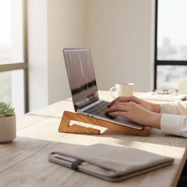Universele 2-delige Houten Laptopverhoger - Ergonomisch