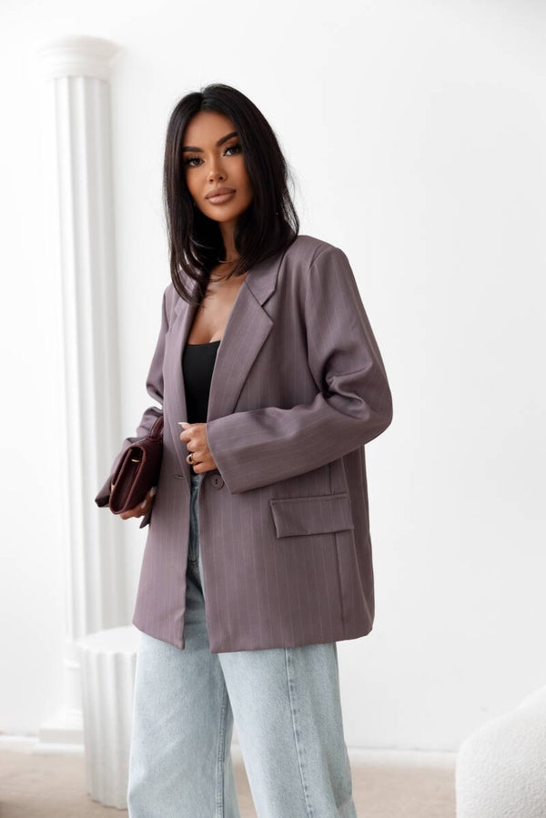 Marynarka oversize w paski Violet