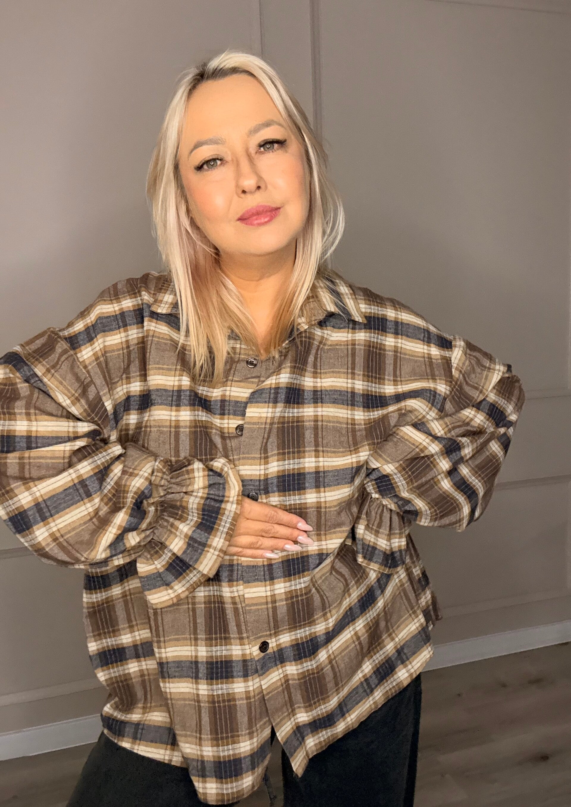 Koszula oversize Brown Check