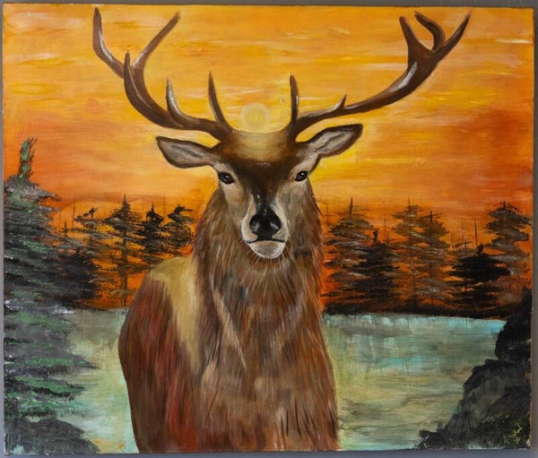 Canvas - Deer Sunset