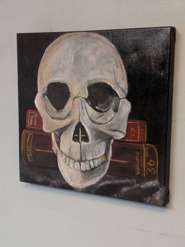 (C035) Canvas - Skull face forward aspect
