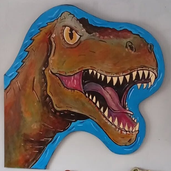 T-Rex woodcut