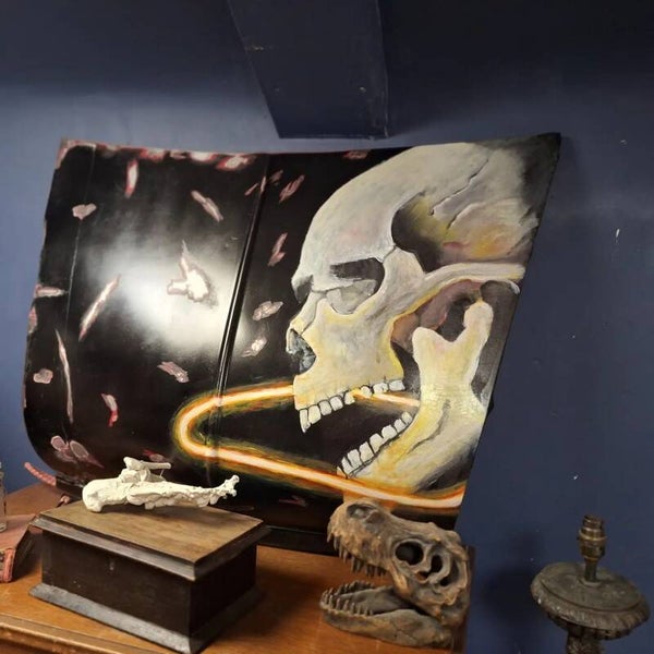 Skeleton Head on Car Bonet