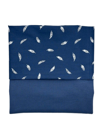 Wiegdeken Blauw/veertjes