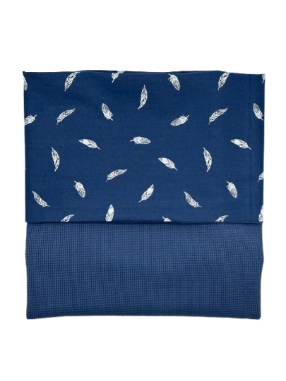 Ledikantdeken Blauw/veertje