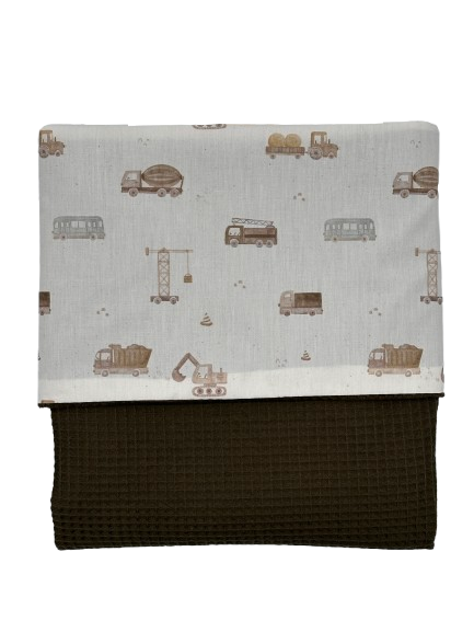 Wiegdeken Legergroen/Auto's
