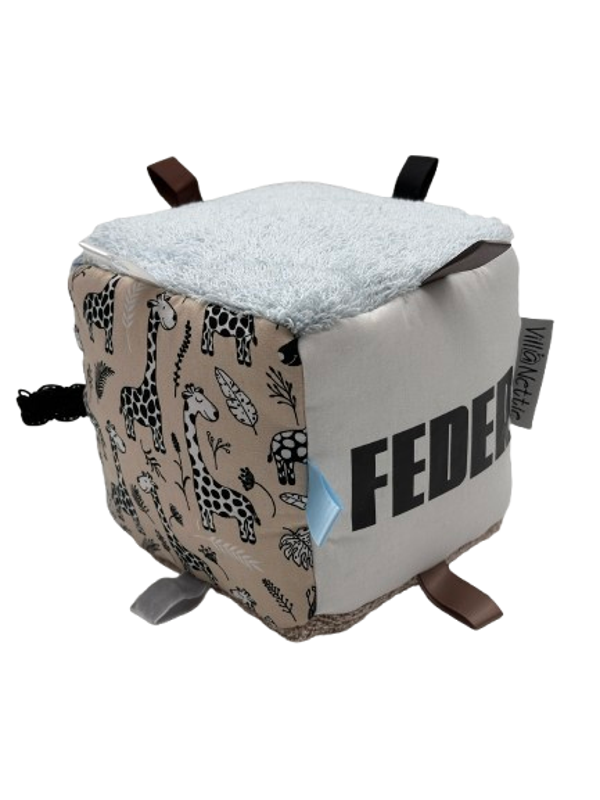 Speelkubus Licht Blauw/Giraffe