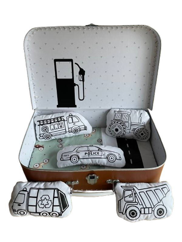 Koffertje met naam met auto's!