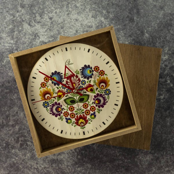 Houten wandklok "Folk"