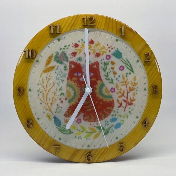 Wooden wall clock series "Ethnic"
