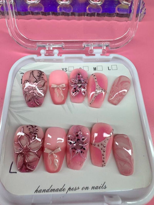 Pink Aura Press-On Nails