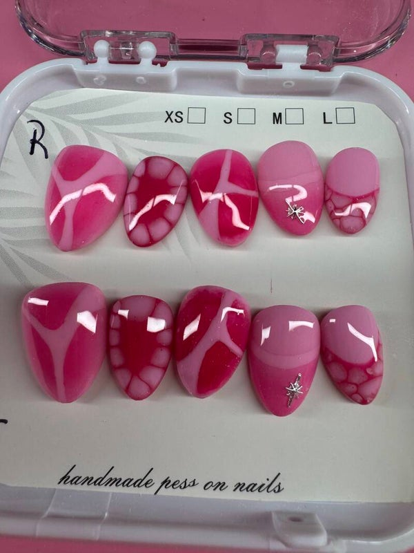 Pink Marble & Star Accent