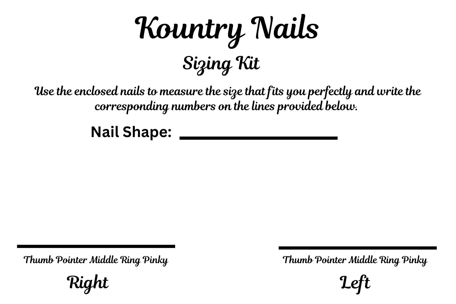 Sizing Kit