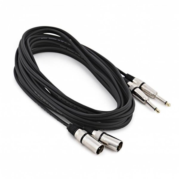 Cabo Mono Duplo para Conexão XLR(M) - Jack Amplificador/Mesa Mistura, 6m