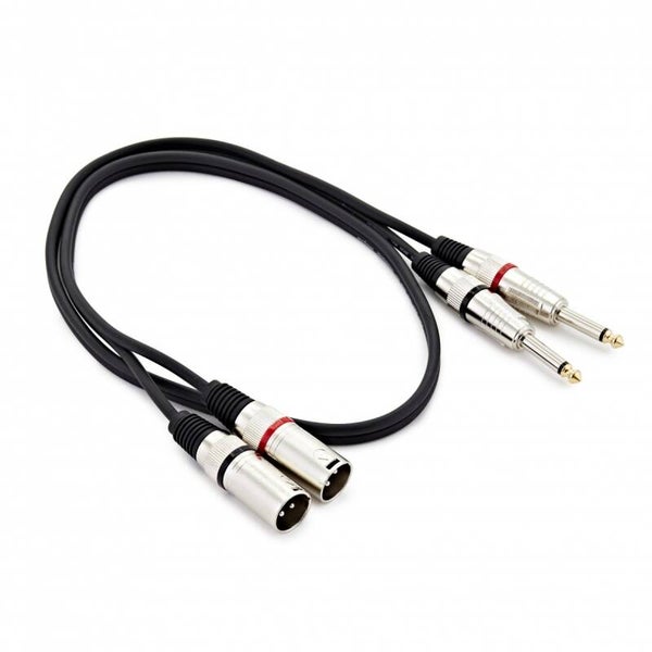 Cabo Mono Duplo para Conexão XLR(M) - Jack Amplificador/Mesa Mistura, 1m