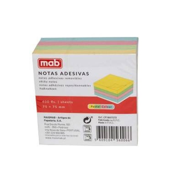ME POST-IT 75X75 MAB 400FLS 4 CORES