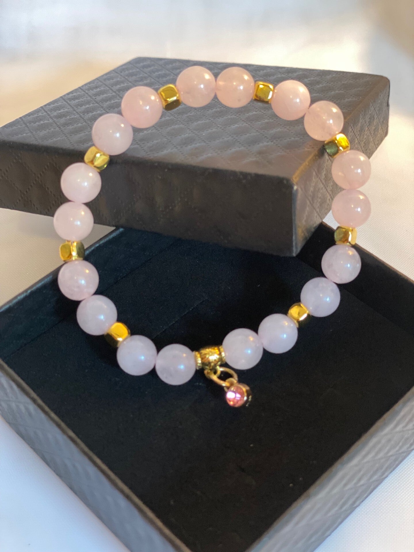 Bracelet de pierres de Quartz Rose