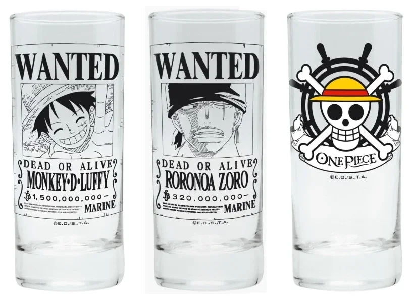 One piece Luffy Zoro & Skull - Set de 3 Verres