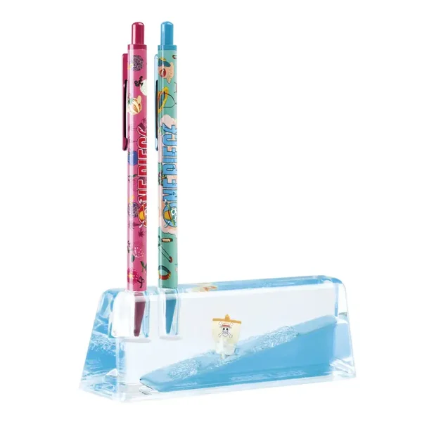 ONE PIECE NETFLIX - Merry -2 Stylos-bille avec son Socle 3D Acrylique