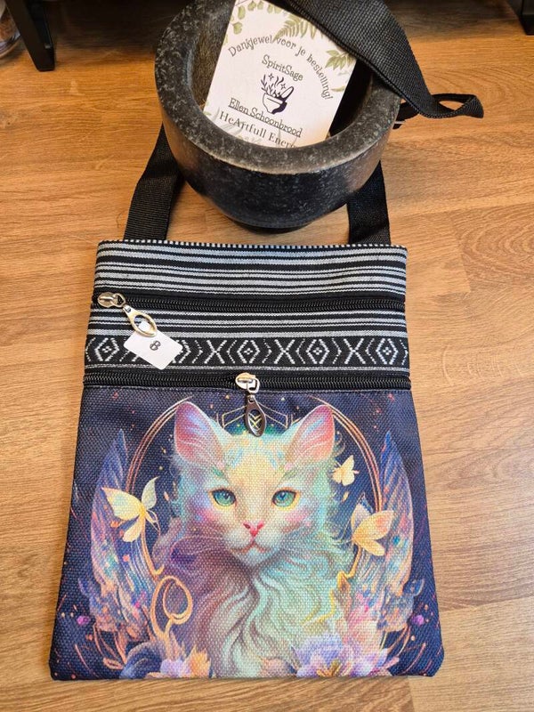 Schoudertasjes in verschillende designs serie 'Kat'