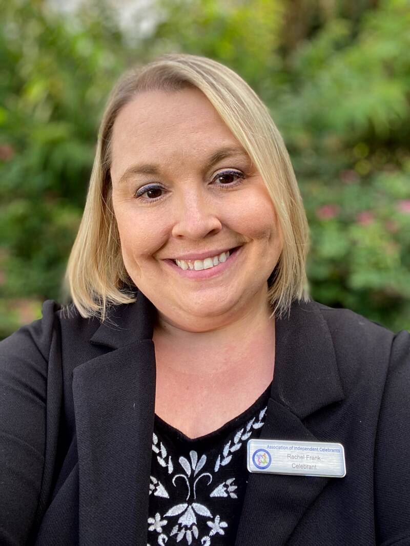 Photo of the Founder of My Solemn Vow, Rachel Frank, who officiates Funerals, Memorial Services, and other Religious and non-Religious Services