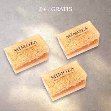 Natuurlijke loofah gezichtszeep met ezelmelk & honing  2+1 GRATIS