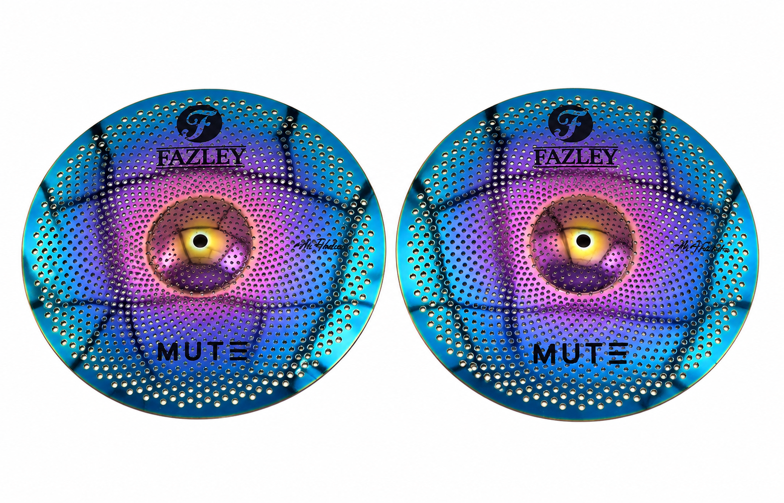 GEBRUIKT Fazley Rainbow mute hihat set 14"
