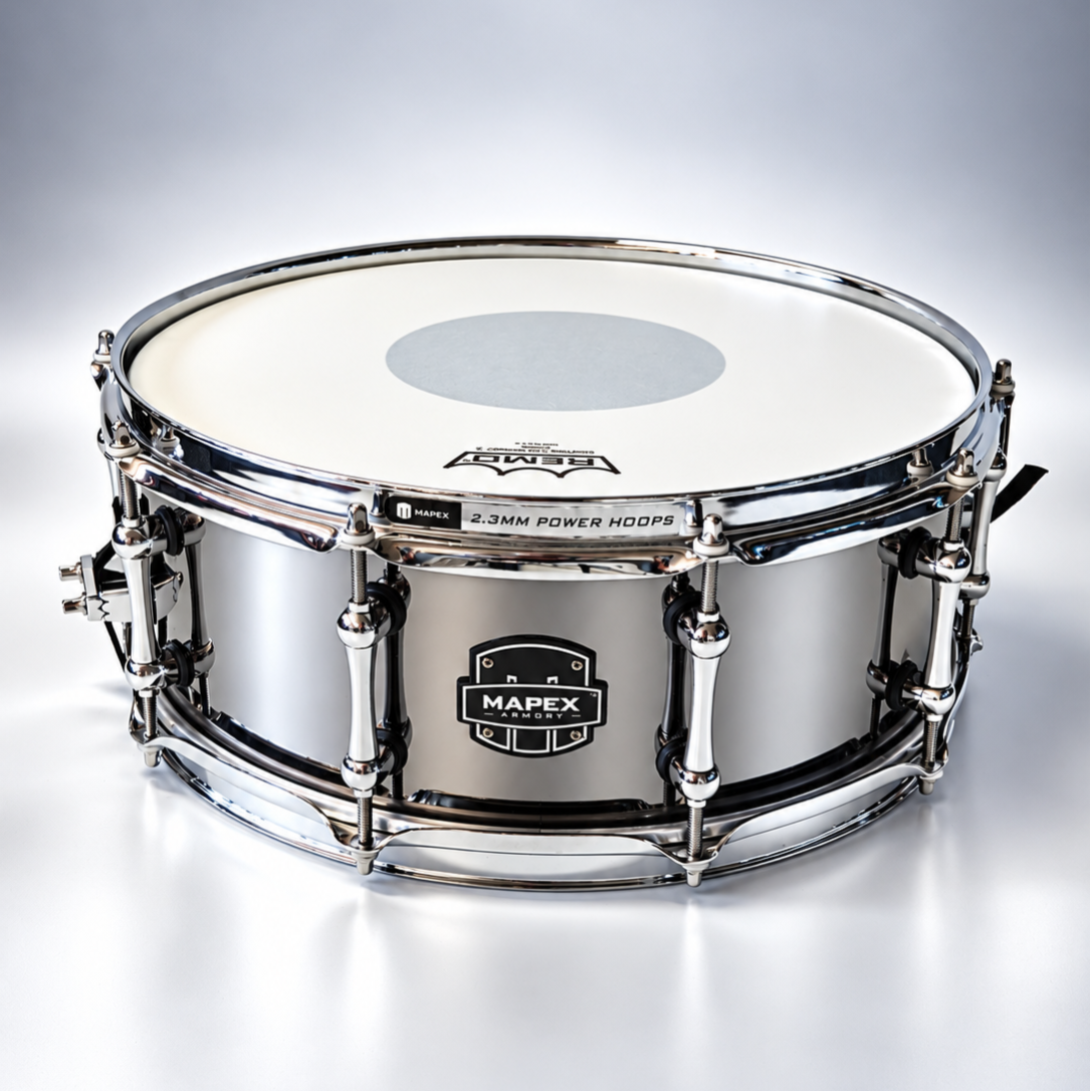GEBRUIKT Mapex Tomahawk black steel snare 14 x 5.5 inch