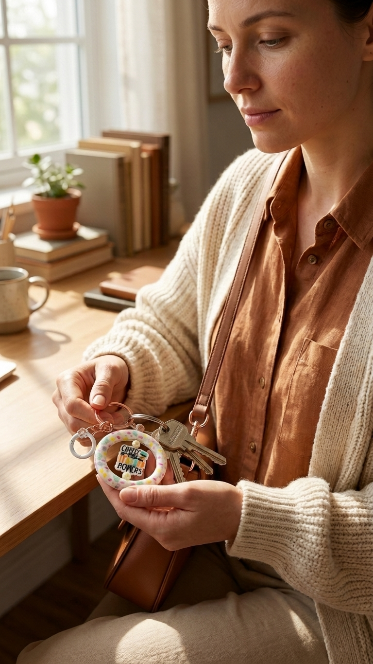 “Coffee Gives Me Teacher Powers” Silicone Keychain
