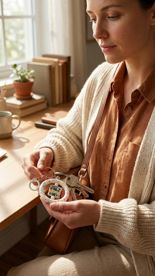 “Coffee Gives Me Teacher Powers” Silicone Keychain