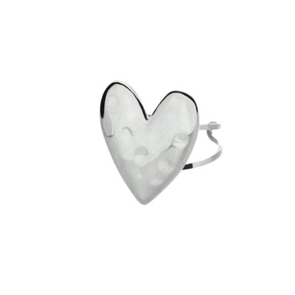 chunky heart ★ ring zilver