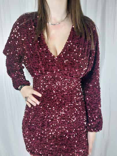 Sparkle jurk ★ bordeaux