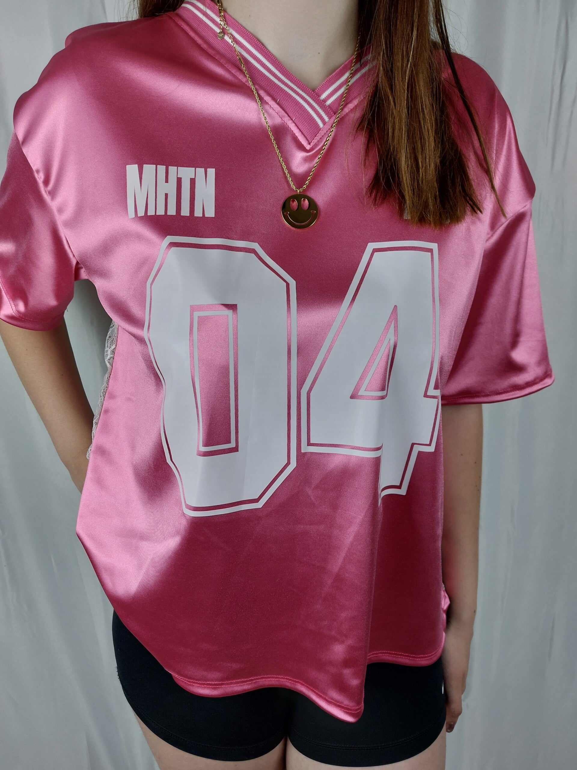 NY lace tee ★ t-shirt roze