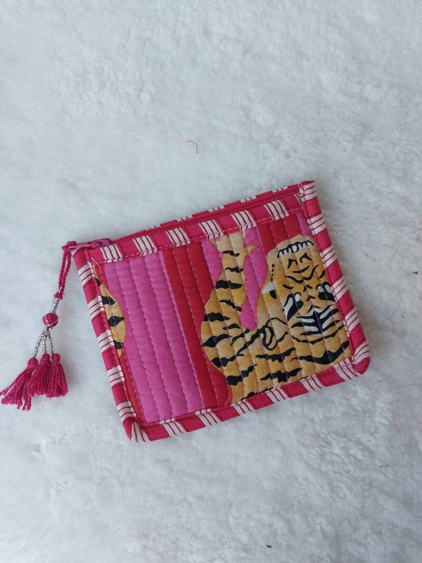 Ibiza panter roze/rood 3 ★ portemonnee