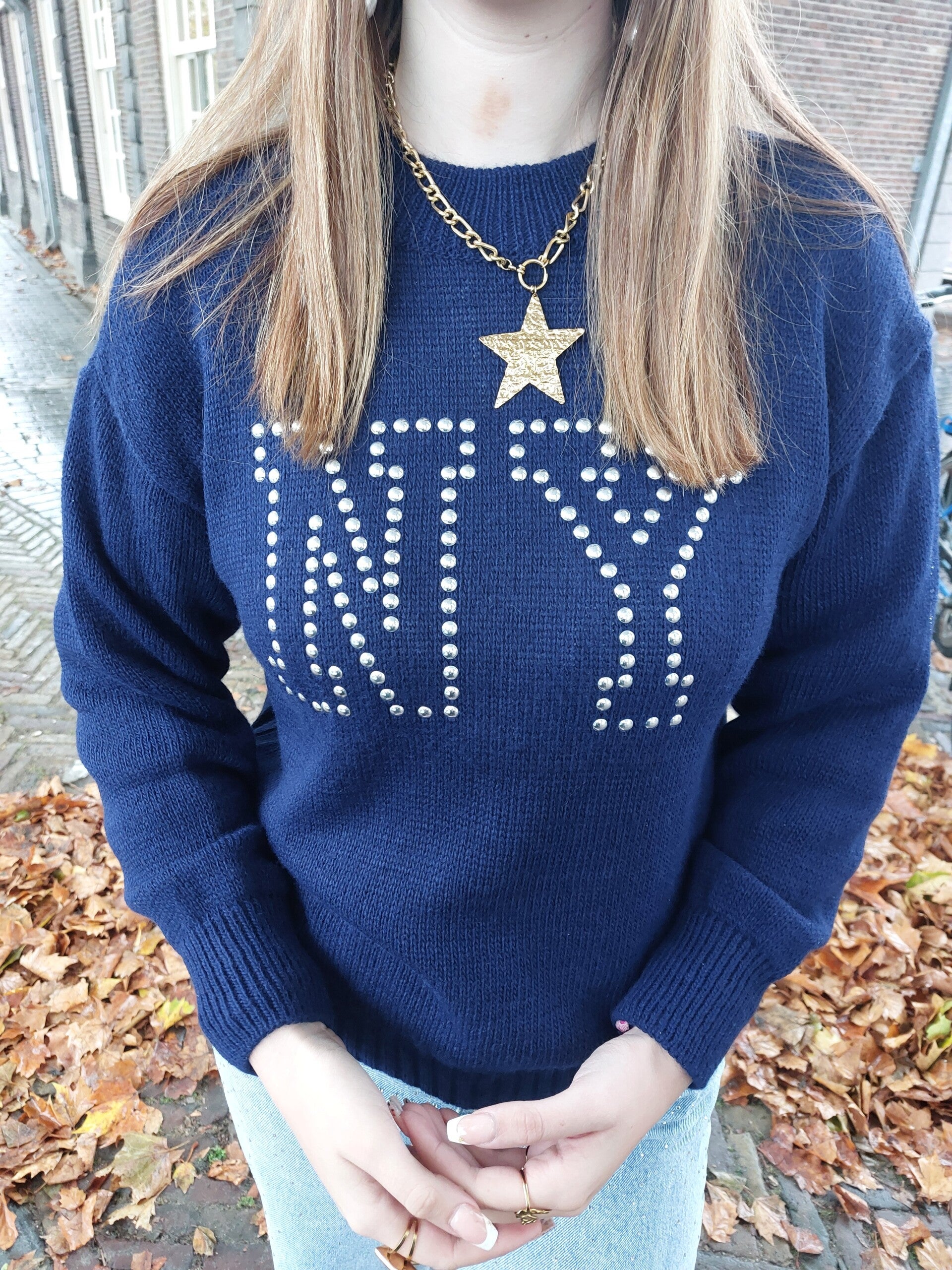 studded ny ★ sweater