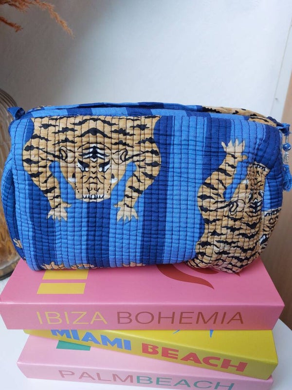 Panter blauw ★ toilettas L